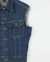 Vintage 1960s Lee 101-J Union Made In USA Sanforized Raw Indigo Demim Sleeveless Trucker Jacket - M