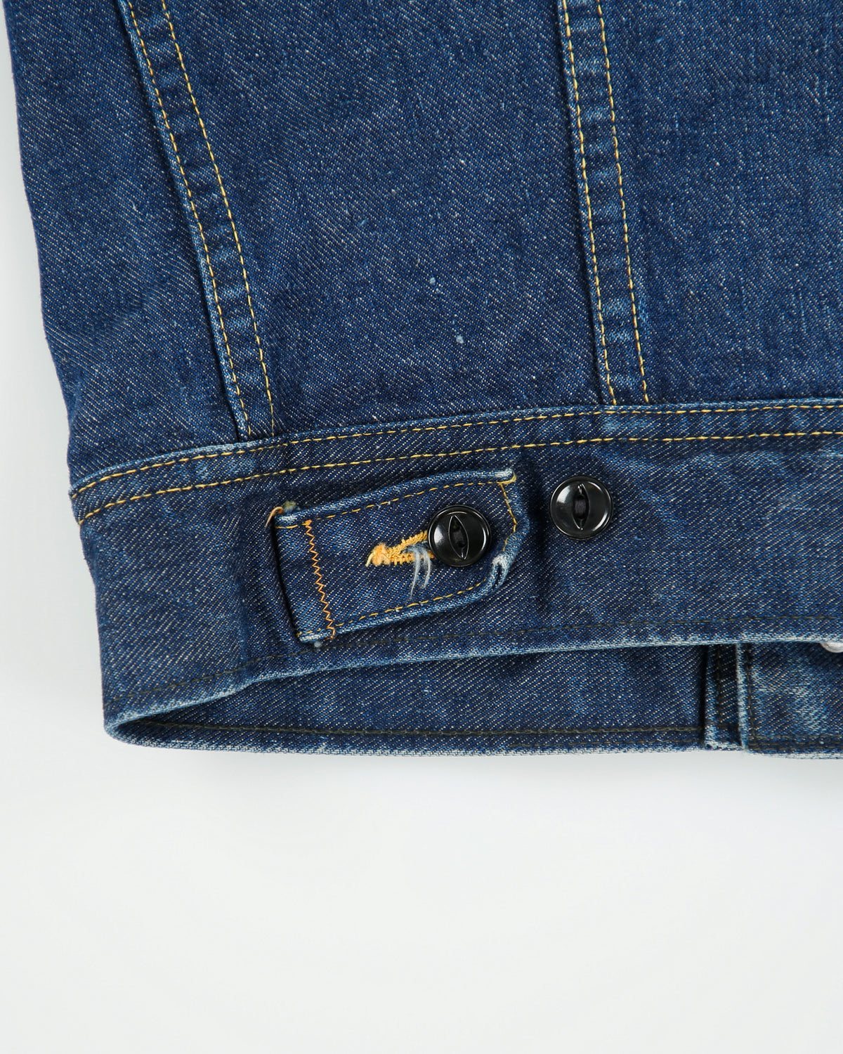 Vintage 1960s Lee 101-J Union Made In USA Sanforized Raw Indigo Demim Sleeveless Trucker Jacket - M
