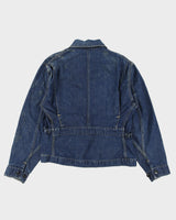 Vintage 1960s USA Made Distressed Denim Workwear Talon Harrington Jacket - M