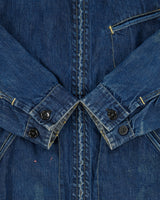 Vintage 1960s USA Made Distressed Denim Workwear Talon Harrington Jacket - M