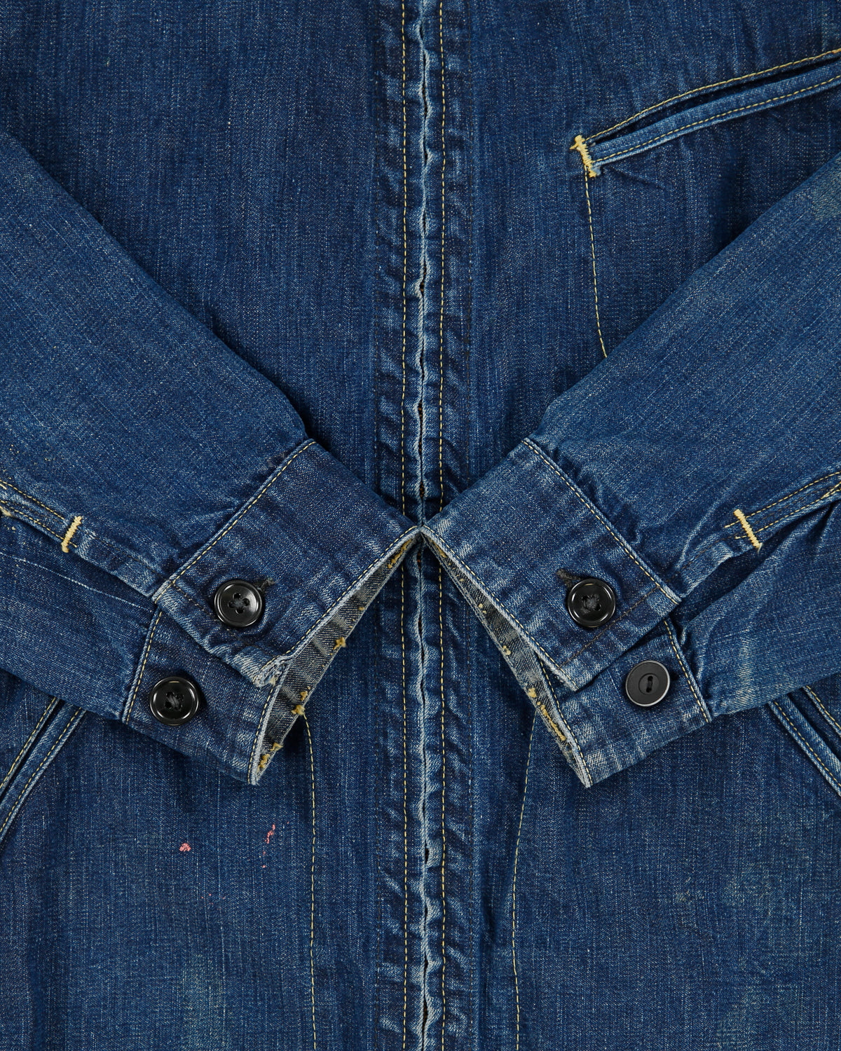 Vintage 1960s USA Made Distressed Denim Workwear Talon Harrington Jacket - M