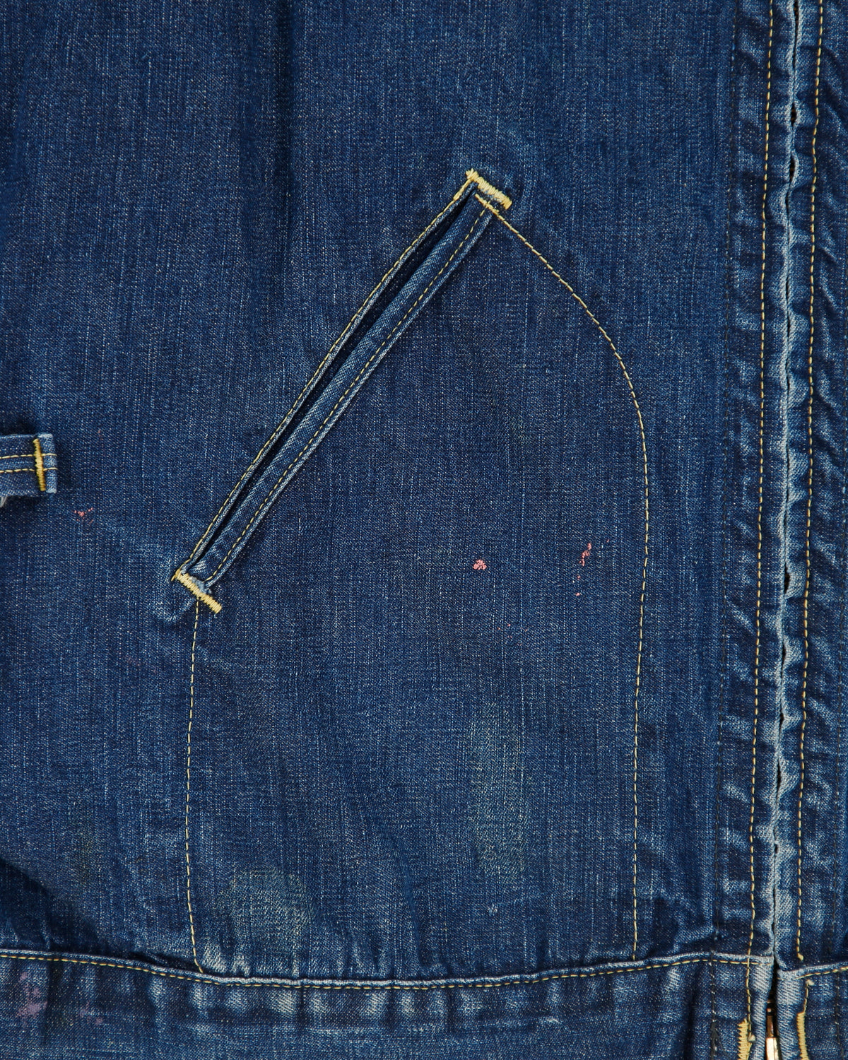 Vintage 1960s USA Made Distressed Denim Workwear Talon Harrington Jacket - M