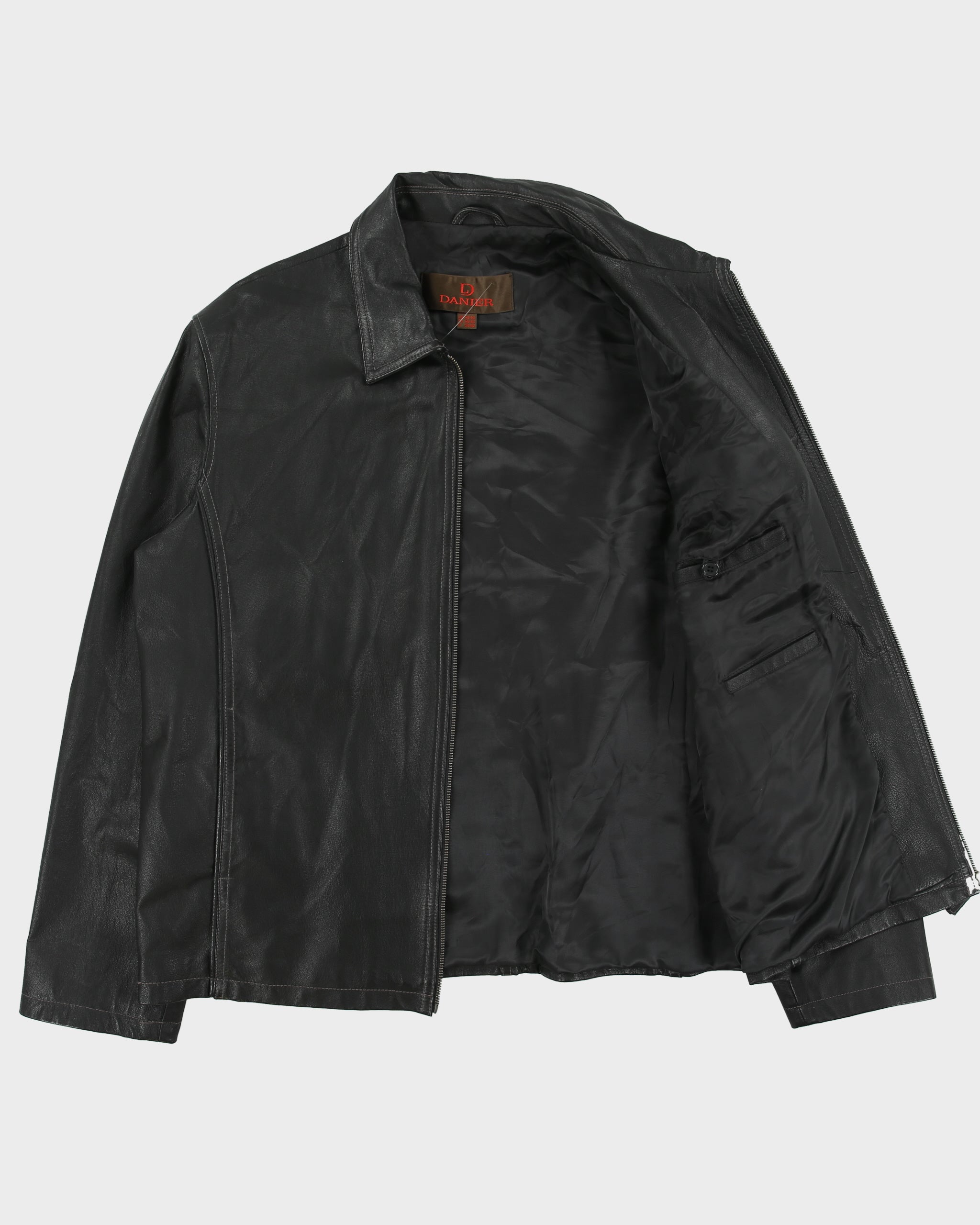 Vintage Y2K 00s Danier Contrast Stitch Leather Moto Jacket - XXL