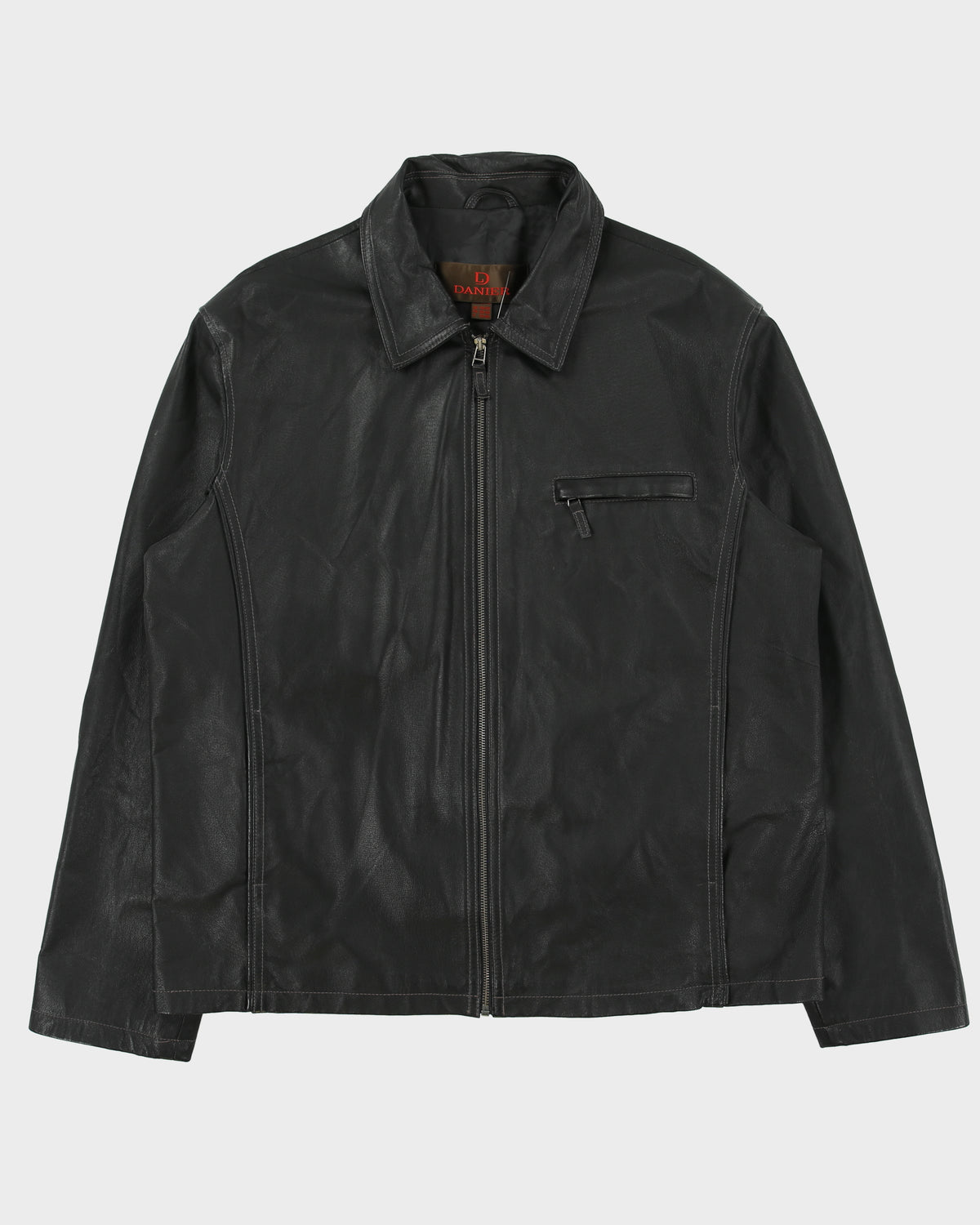 Vintage Y2K 00s Danier Contrast Stitch Leather Moto Jacket - XXL