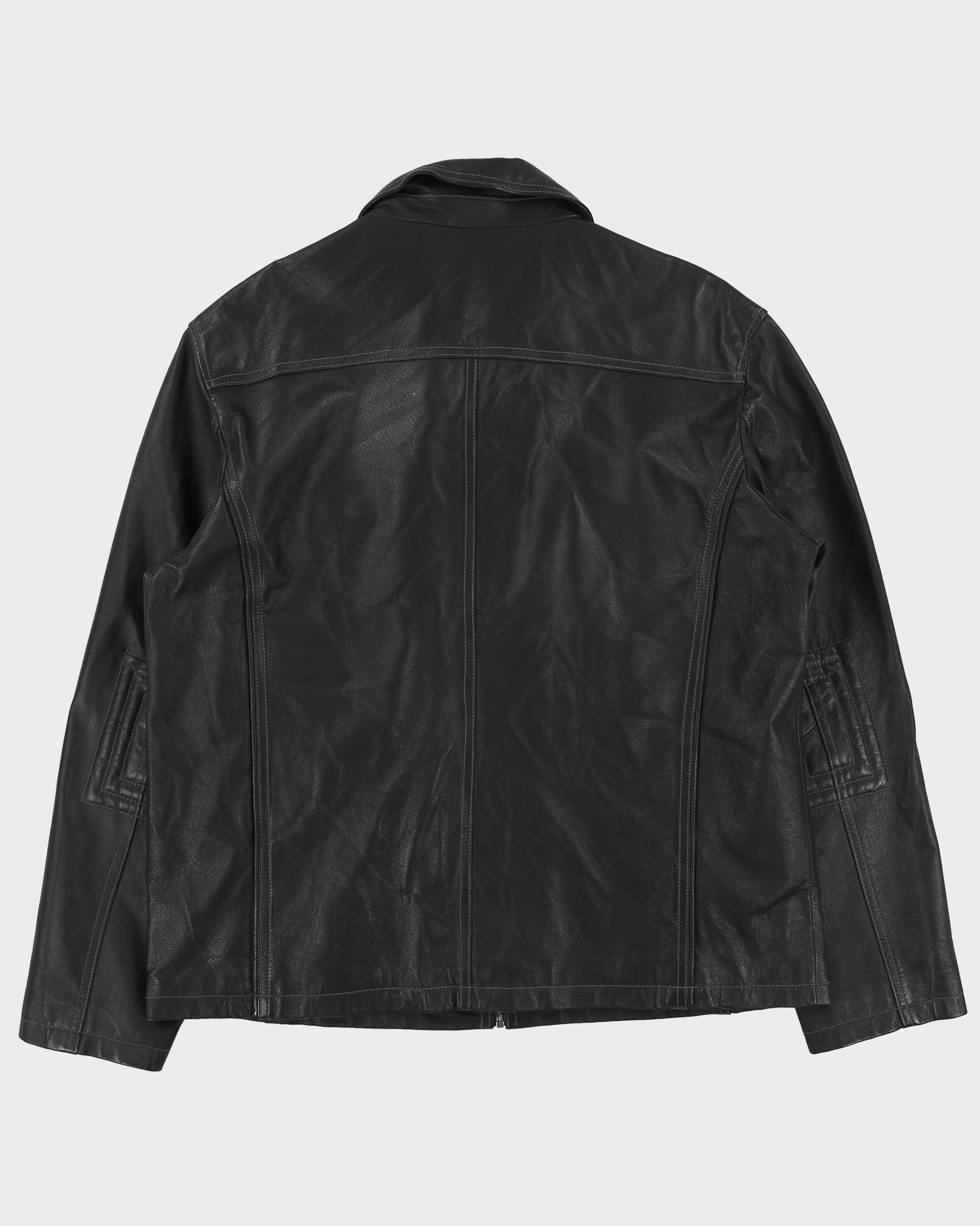 Vintage Y2K 00s Danier Contrast Stitch Leather Moto Jacket - XXL