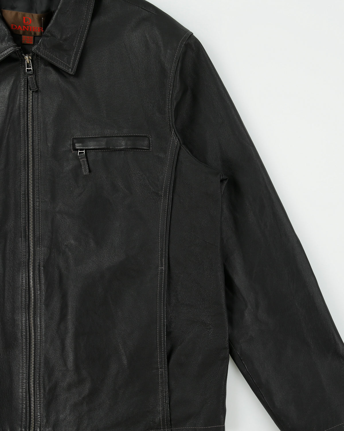 Vintage Y2K 00s Danier Contrast Stitch Leather Moto Jacket - XXL