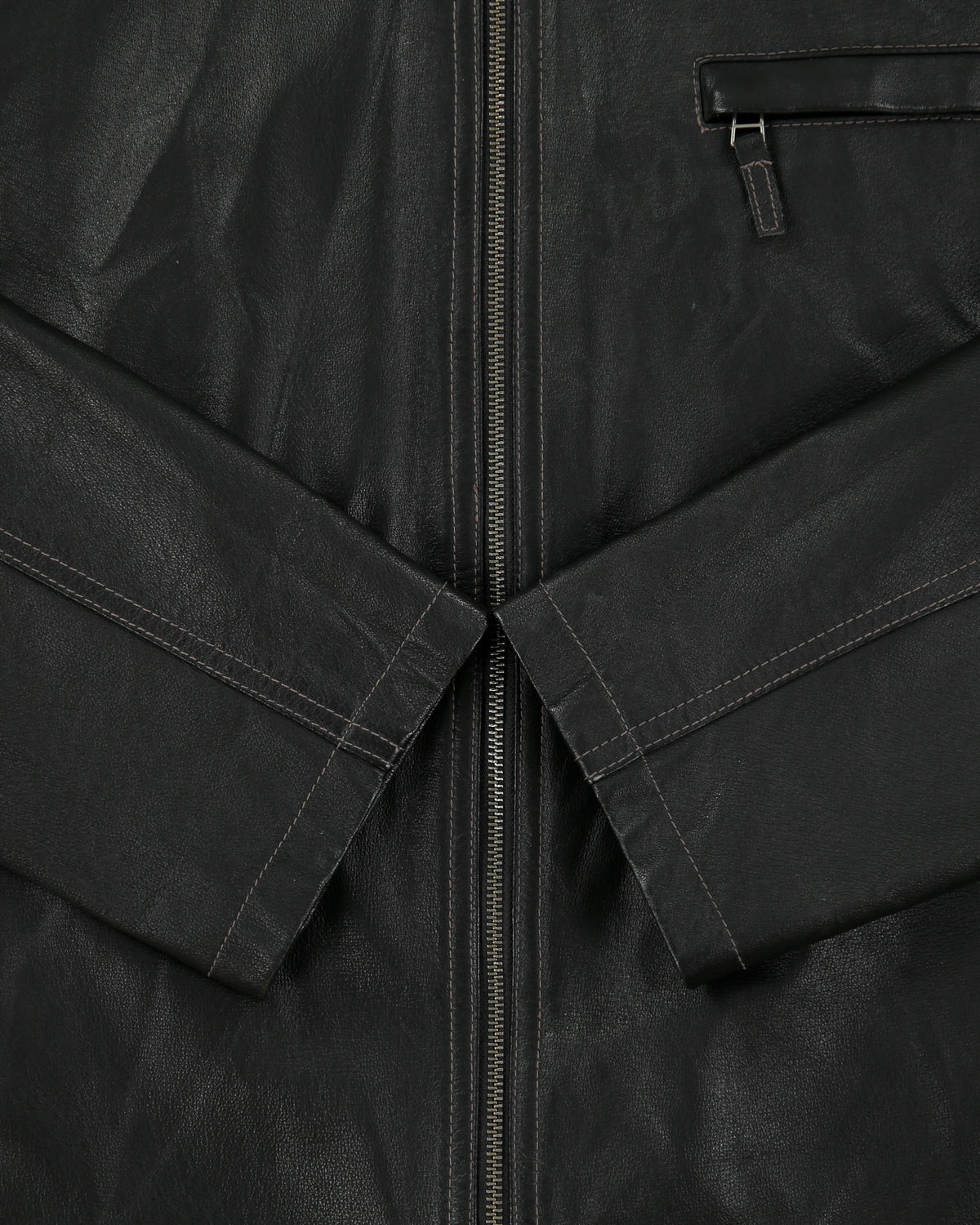 Vintage Y2K 00s Danier Contrast Stitch Leather Moto Jacket - XXL