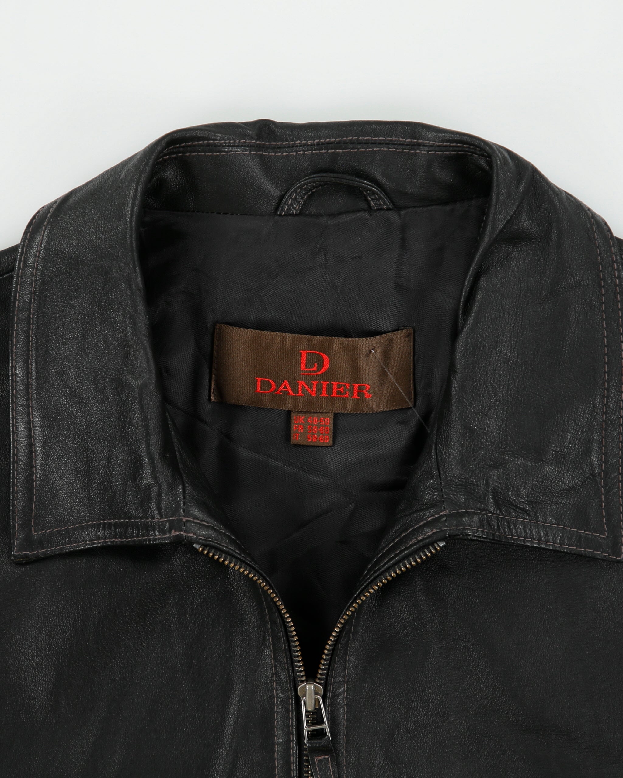 Vintage Y2K 00s Danier Contrast Stitch Leather Moto Jacket - XXL