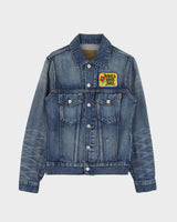 Sandro Have A Nice Day Patch Stone Wash Denim Type 3 Trucker Jacket - XS