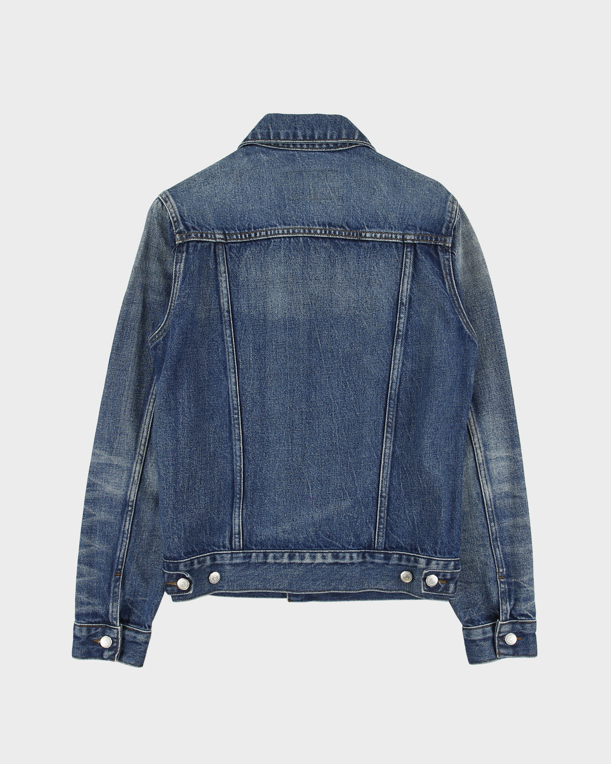 Sandro Have A Nice Day Patch Stone Wash Denim Type 3 Trucker Jacket - XS
