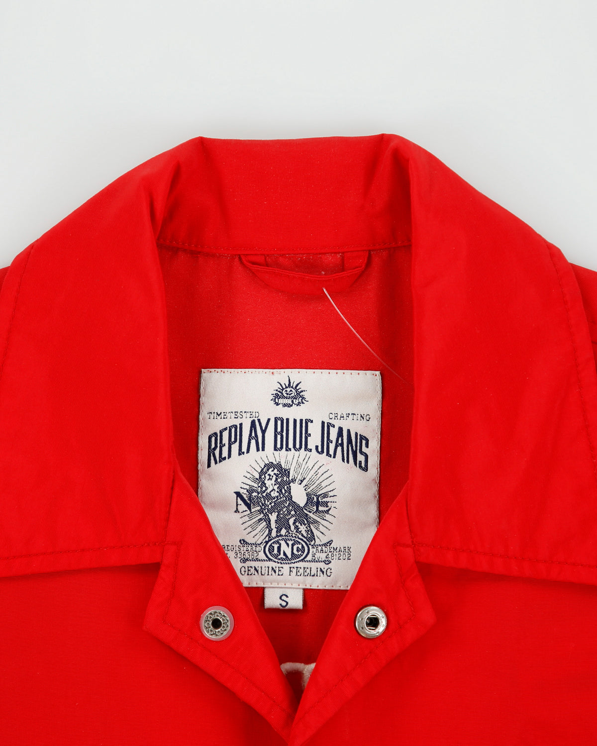 Vintage Y2K 00s Replay Blue Jeans Embroidered Shell Canvas Coach Jacket - S