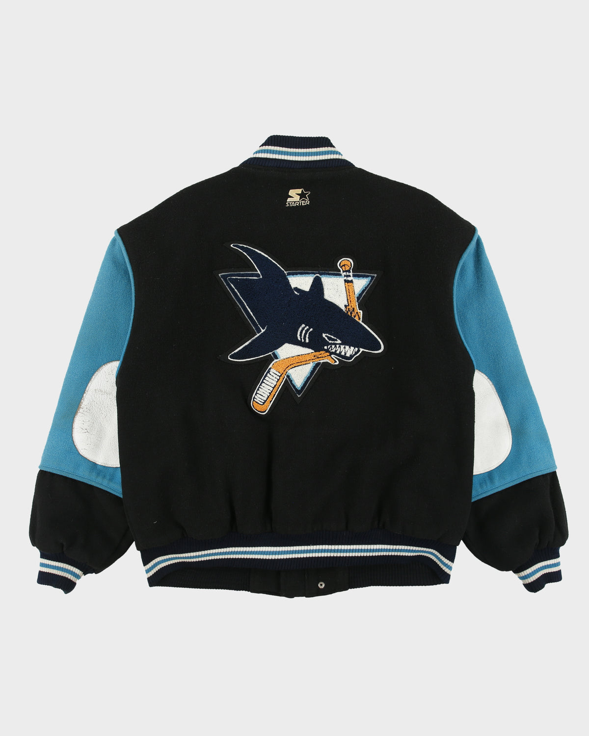 Vintage 1994 Starter San Jose Sharks NHL Wool Blend Patch Embroidered Varsity Letterman Jacket - M