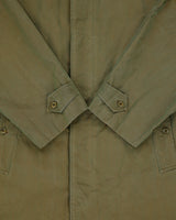 Vintage 1980s Burberry Iridescent Khaki Canvas Plaid Lined Made In England Commander II Mac - L