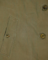Vintage 1980s Burberry Iridescent Khaki Canvas Plaid Lined Made In England Commander II Mac - L
