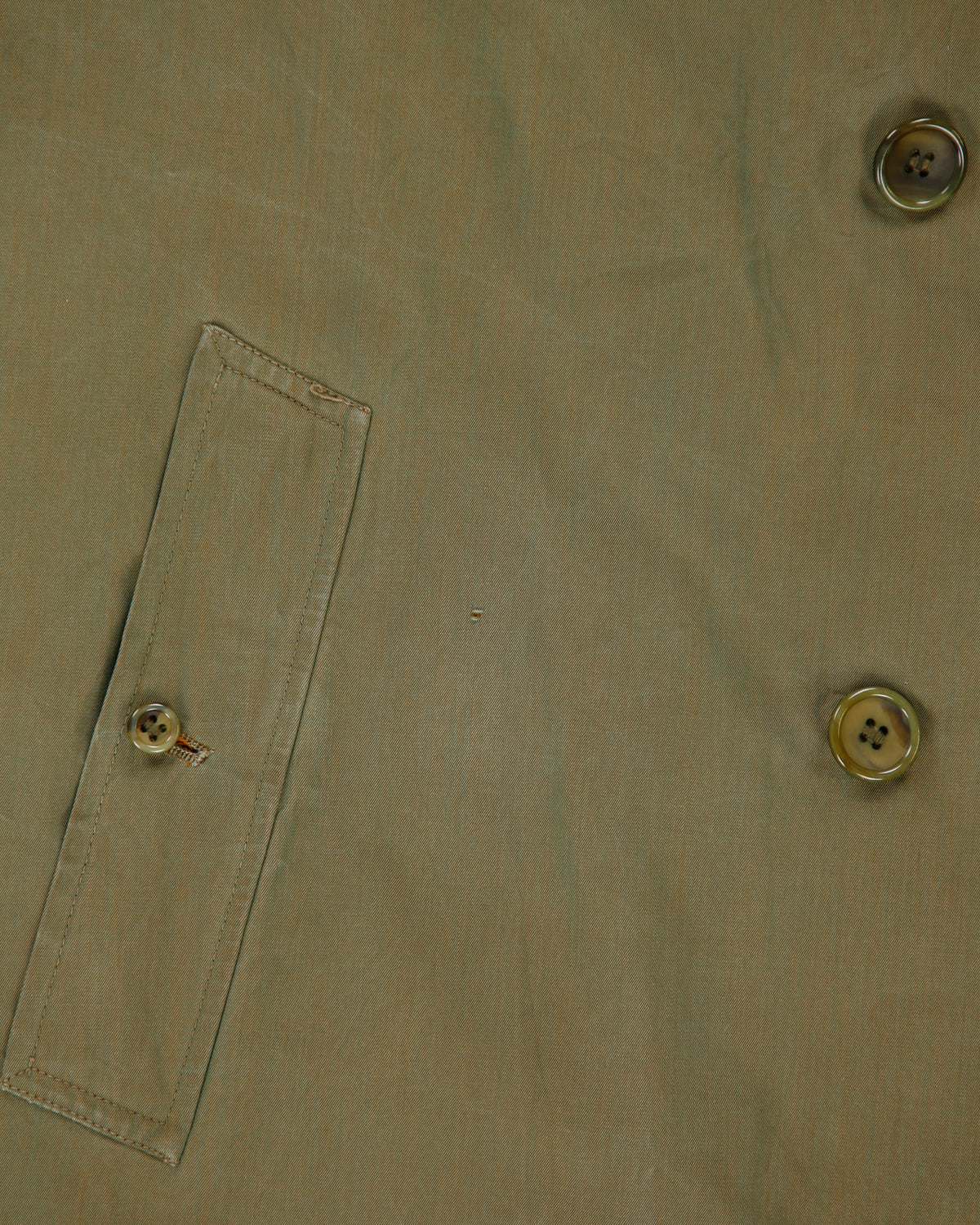 Vintage 1980s Burberry Iridescent Khaki Canvas Plaid Lined Made In England Commander II Mac - L