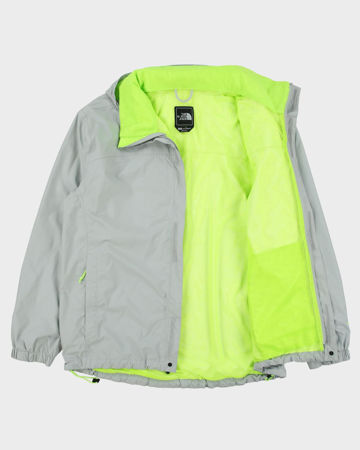 Vintage The North Face Pale Grey / Volt Green Waterproof Hyvent Jacket - L