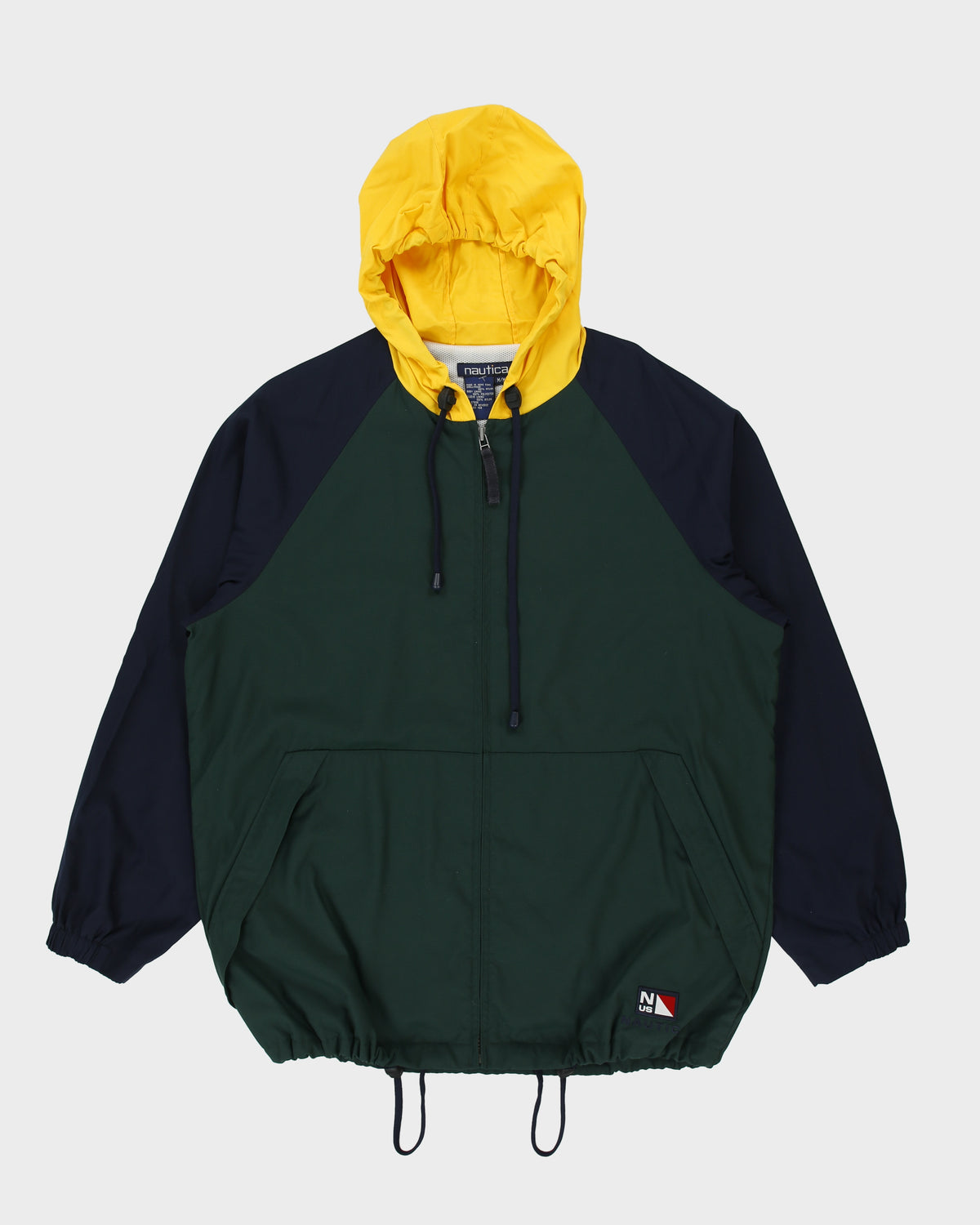 Vintage 1990s Nautica Colourblock Woven Shell Waterproof Windbreaker Sailing Jacket - M