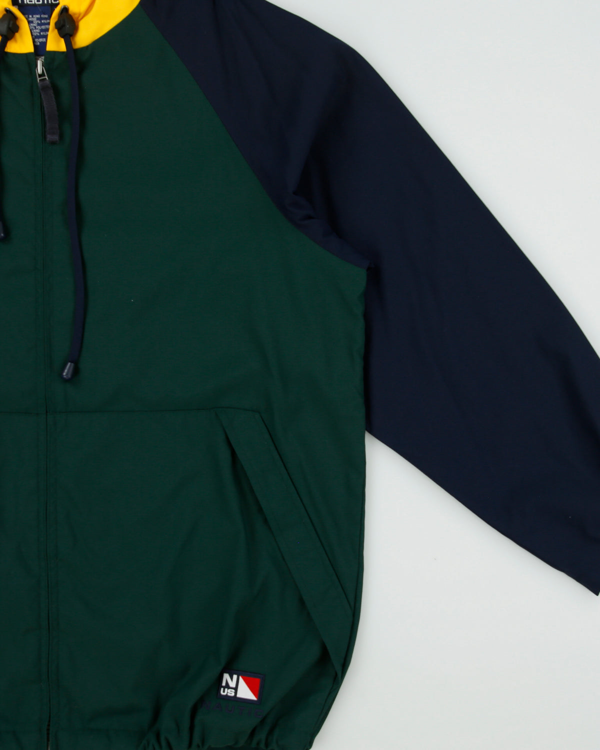 Vintage 1990s Nautica Colourblock Woven Shell Waterproof Windbreaker Sailing Jacket - M