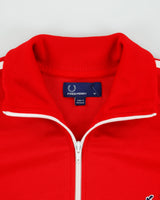 Vintage Fred Perry Heavyweight Stripe Taped Classic Funnel Neck Track Jacket - M