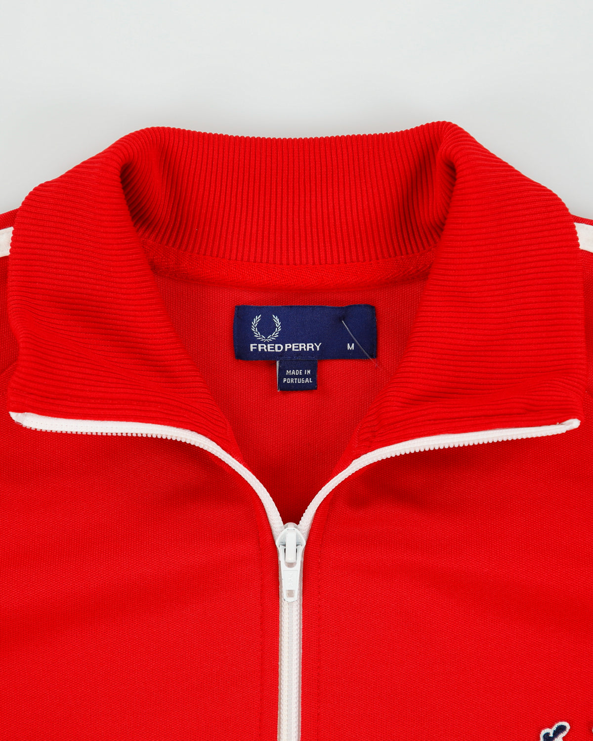 Vintage Fred Perry Heavyweight Stripe Taped Classic Funnel Neck Track Jacket - M