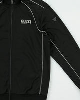 Vintage Guess Contrast Stitch Satin Shell Funnel Neck Track Jacket - M