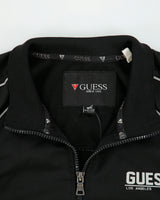 Vintage Guess Contrast Stitch Satin Shell Funnel Neck Track Jacket - M