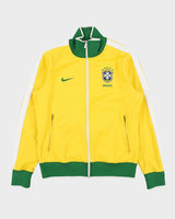 Vintage Nike Brazil Football 2010 FIFA World Cup Heavyweight Funnel Neck Training Track Jacket - M