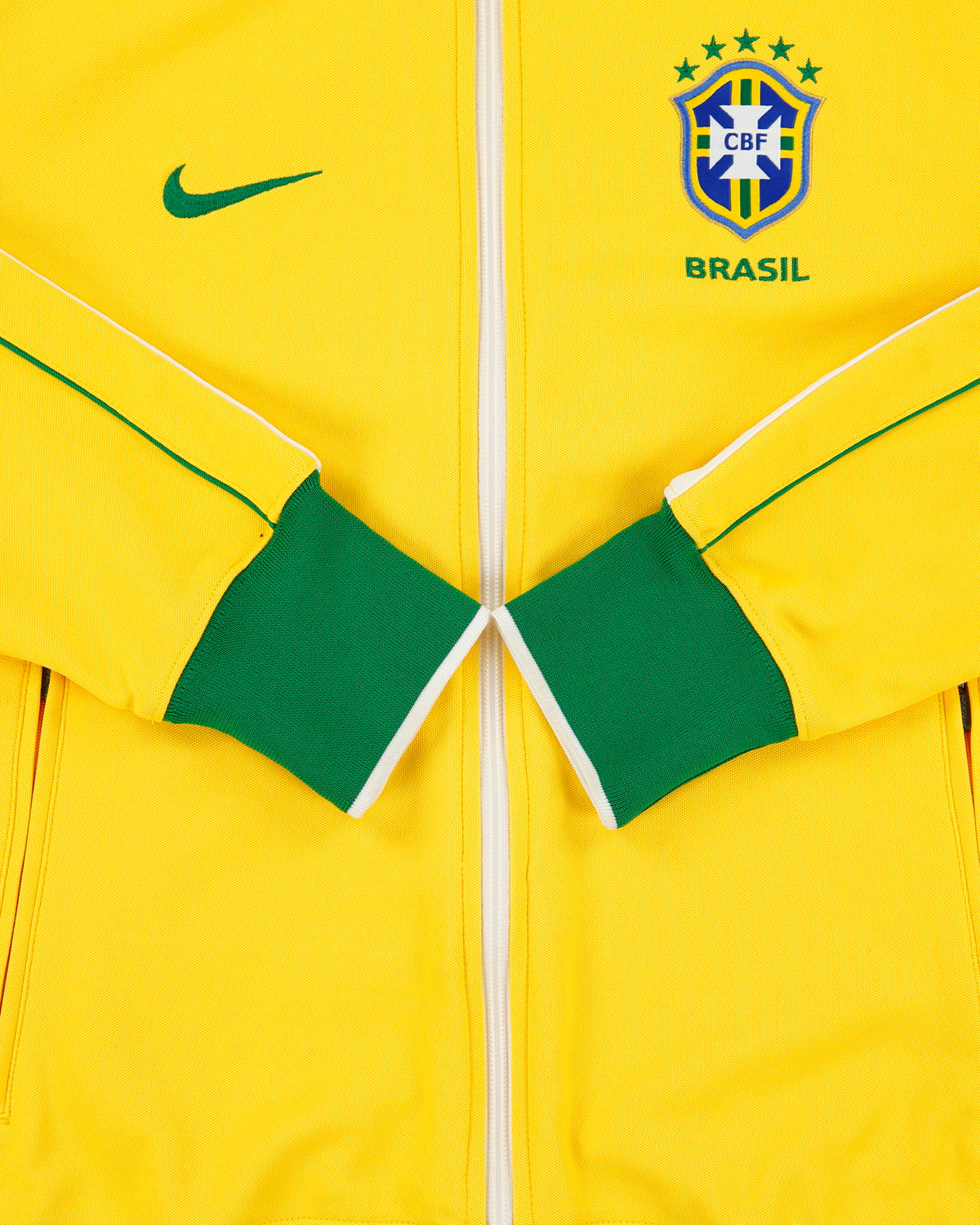 Vintage Nike Brazil Football 2010 FIFA World Cup Heavyweight Funnel Neck Training Track Jacket - M