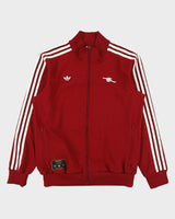 2025-26 Adidas Originals Arsenal FC Terrace Icon Collegiate Burgundy Heavyweight Funnel Neck Football Track Jacket - L