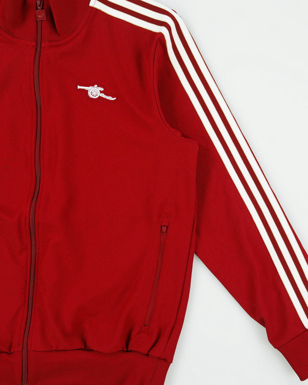 2025-26 Adidas Originals Arsenal FC Terrace Icon Collegiate Burgundy Heavyweight Funnel Neck Football Track Jacket - L