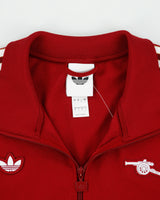 2025-26 Adidas Originals Arsenal FC Terrace Icon Collegiate Burgundy Heavyweight Funnel Neck Football Track Jacket - L