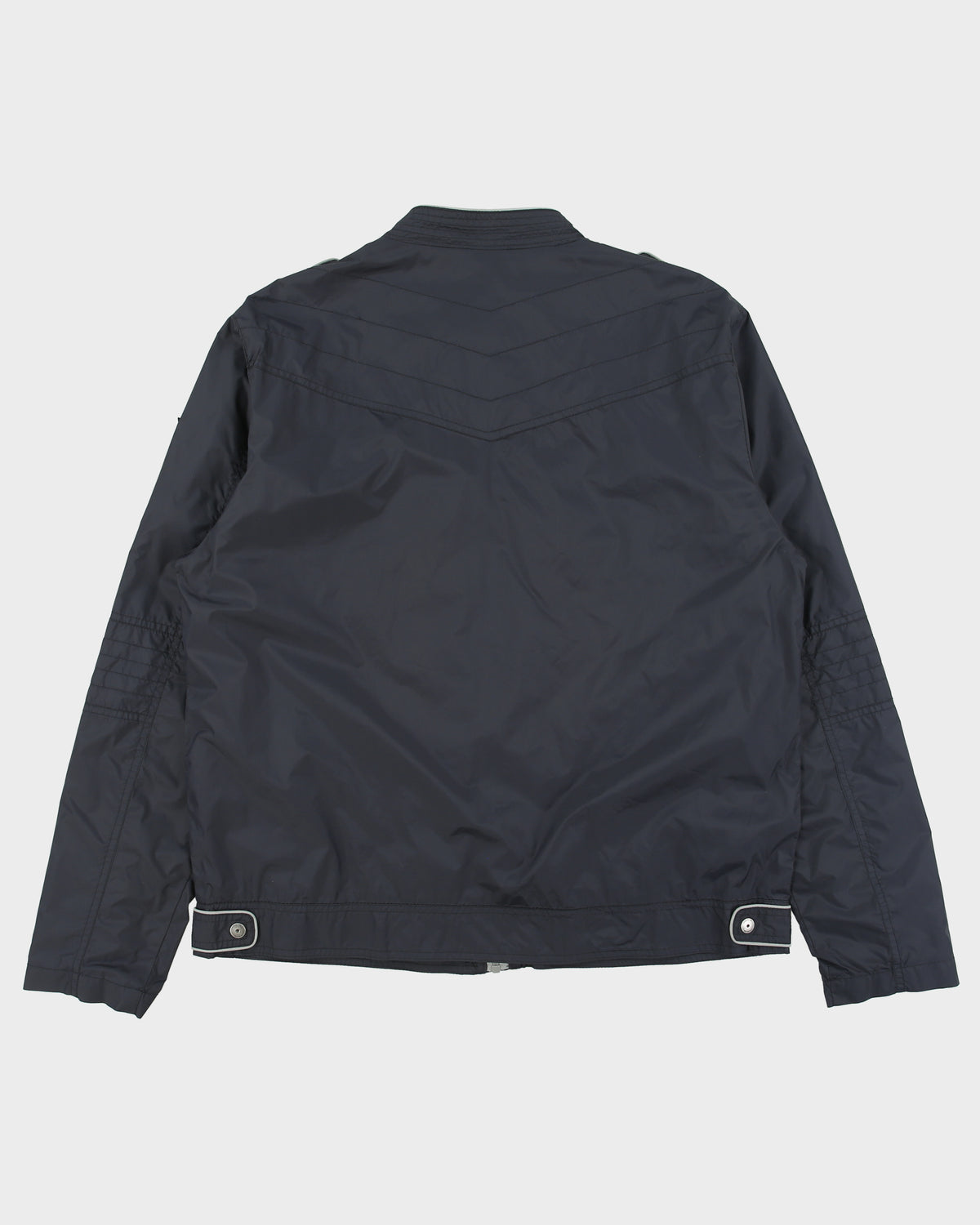 Vintage Guess Navy Shell Cafe Racer Moto Jacket - XL