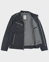 Vintage Guess Navy Shell Cafe Racer Moto Jacket - XL