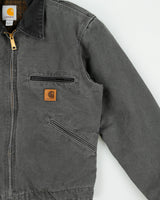 Vintage Carhartt J97 GVL Gravel Detroit Blanket Lined Sandstone Duck Canvas Workwear Jacket - S
