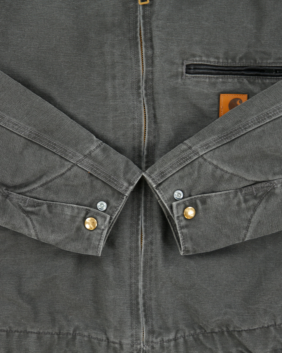 Vintage Carhartt J97 GVL Gravel Detroit Blanket Lined Sandstone Duck Canvas Workwear Jacket - S