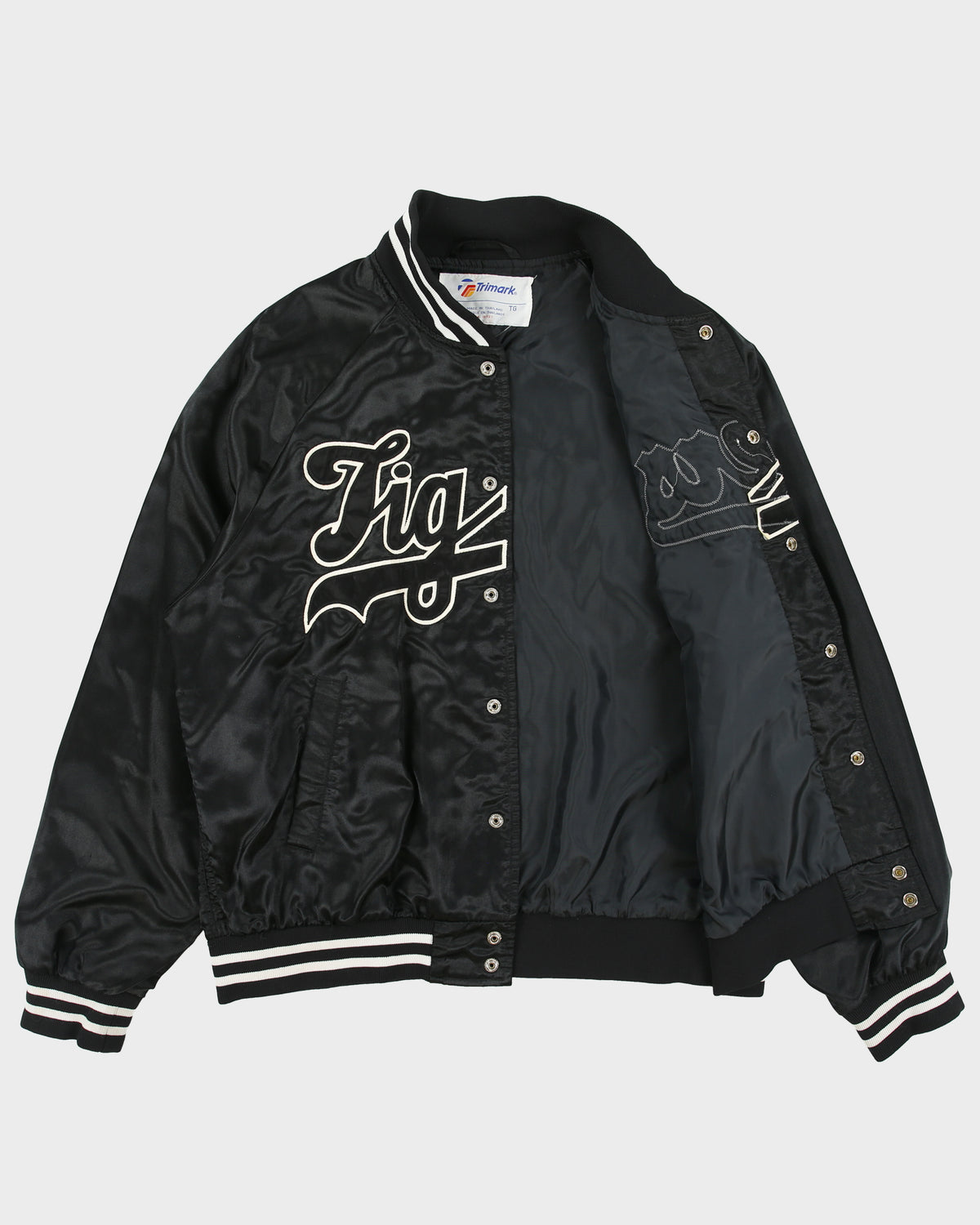 Vintage 1990s Detroit Tigers MLB Trimark Satin Stitched Varsity Baseball Jacket - XL