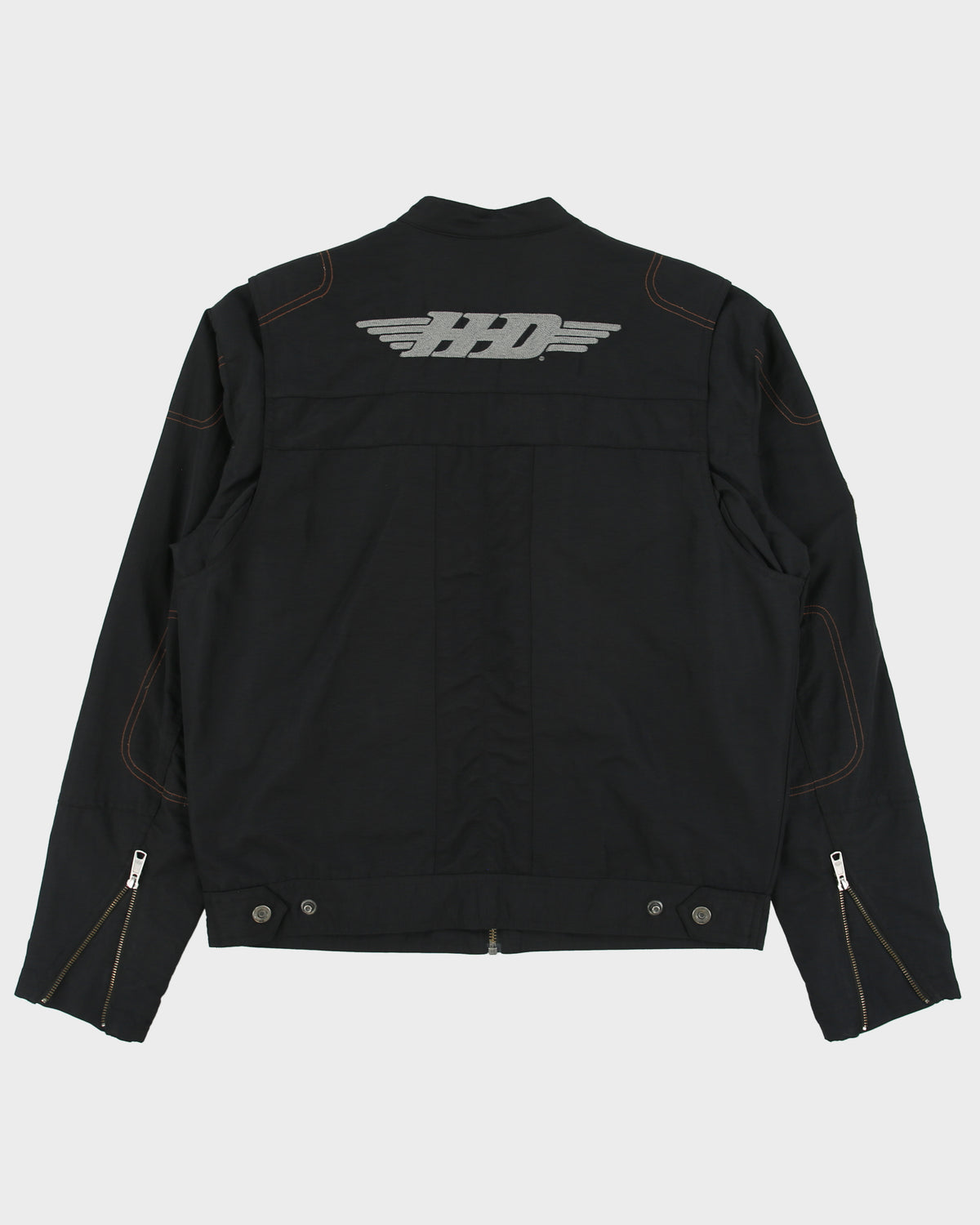 Vintage Y2K 00s Harley Davidson Chain Stitch Canvas Shell Cafe Racer Moto Jacket - M