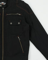 Vintage Y2K 00s Harley Davidson Chain Stitch Canvas Shell Cafe Racer Moto Jacket - M