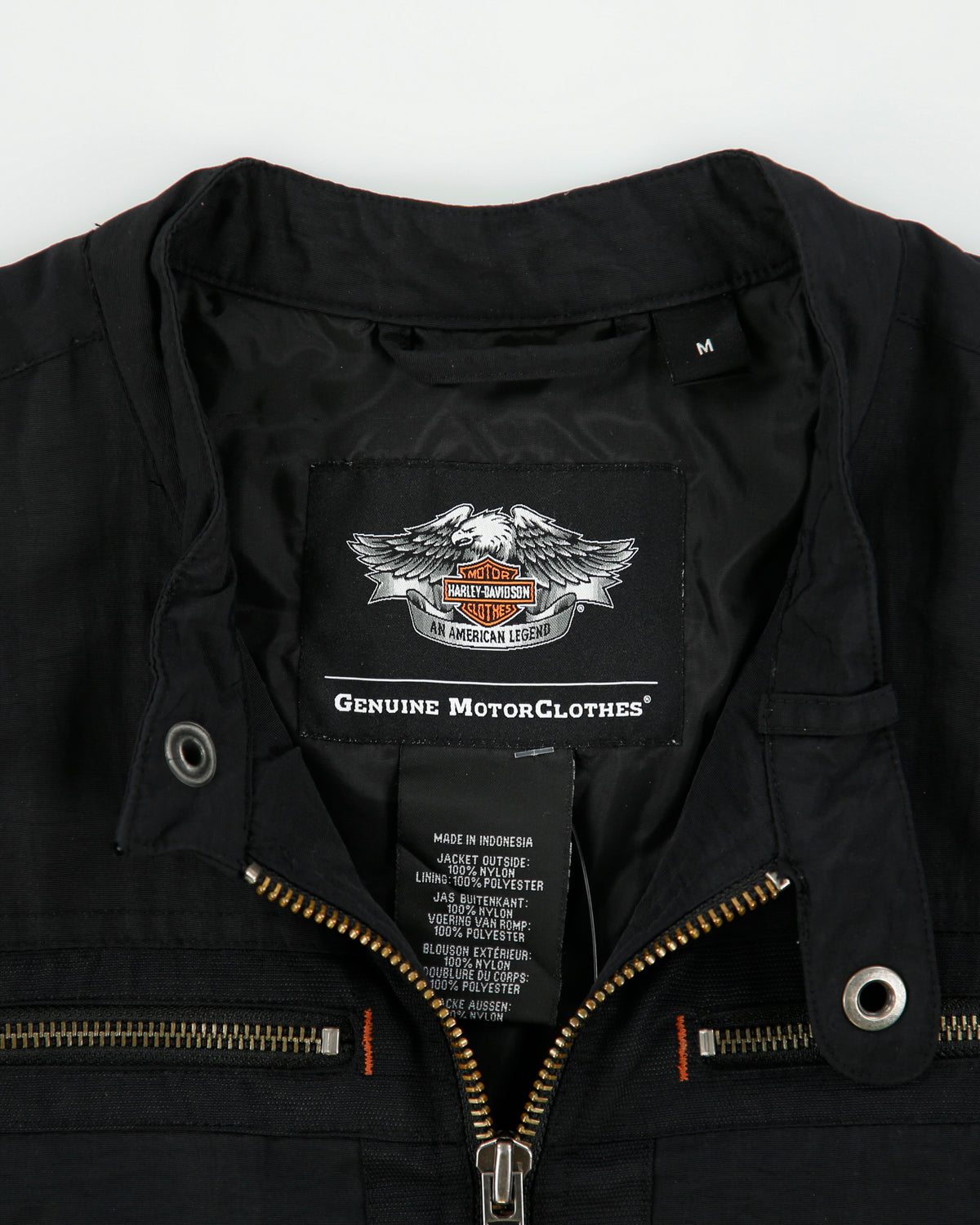 Vintage Y2K 00s Harley Davidson Chain Stitch Canvas Shell Cafe Racer Moto Jacket - M