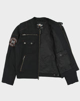 Vintage Y2K 00s Harley Davidson Chain Stitch Canvas Shell Cafe Racer Moto Jacket - M