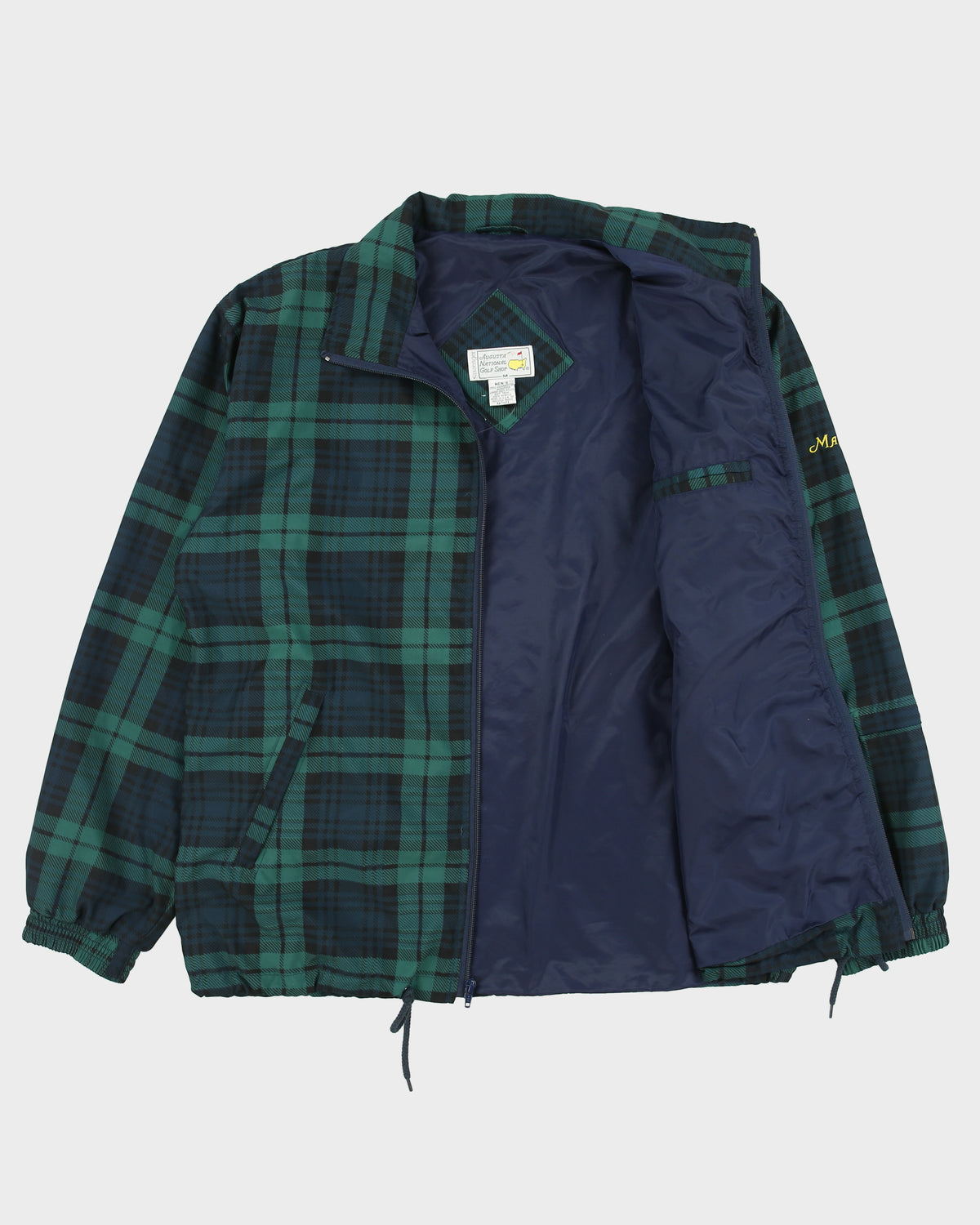 Vintage 1996 Slazenger Augusta National Shop Golf Masters Tartan Made In USA Soft Shell Windbreaker Jacket - M