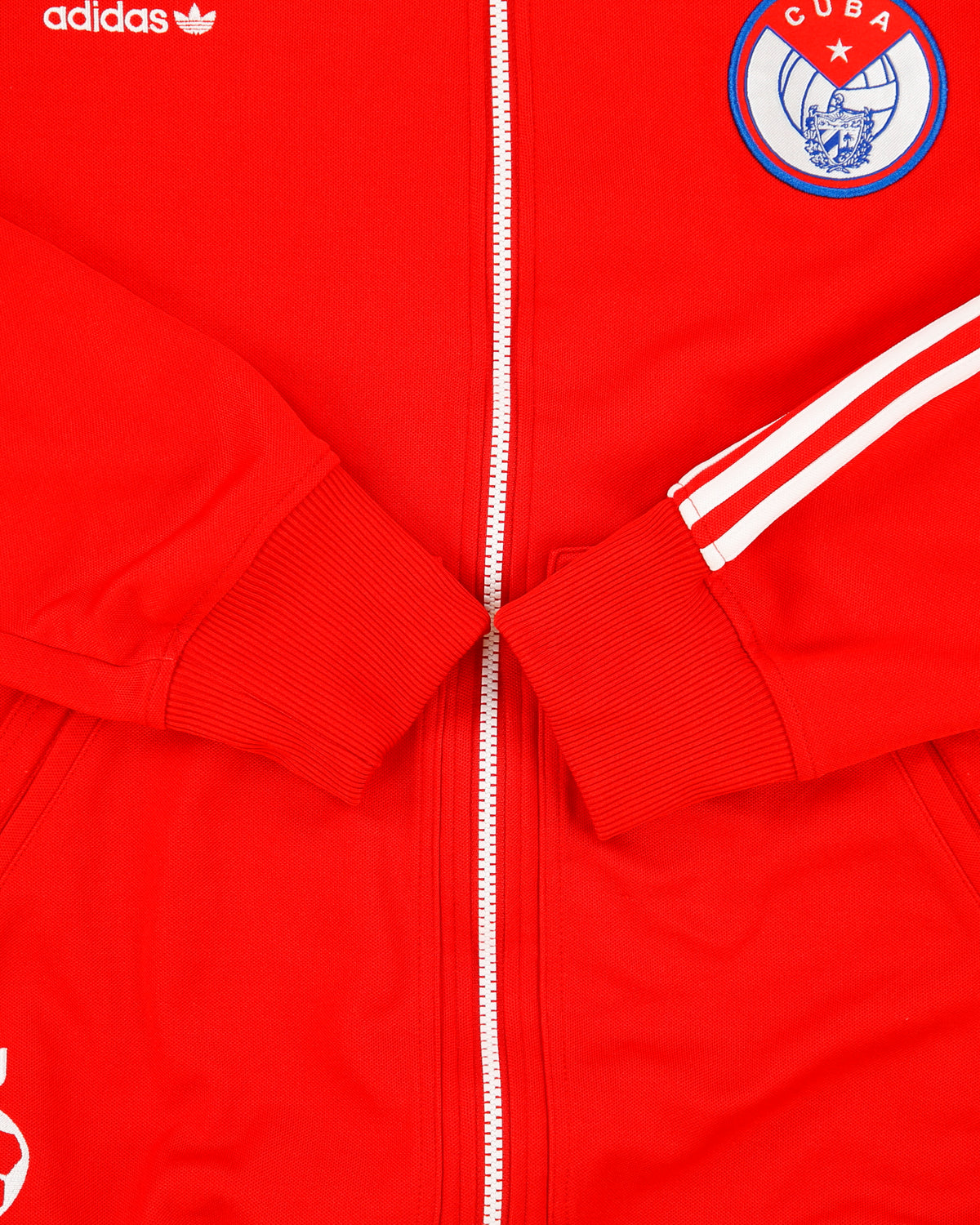 Vintage 2010 Adidas Originals Cuba National Football Embroidered Funnel Neck Flag Track Jacket - L