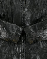 Vintage 1970s Marquis Of London Leather Quilt Lined Made In America Panelled Moto Biker Jacket - M