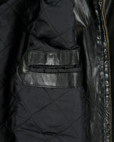 Vintage 1970s Marquis Of London Leather Quilt Lined Made In America Panelled Moto Biker Jacket - M