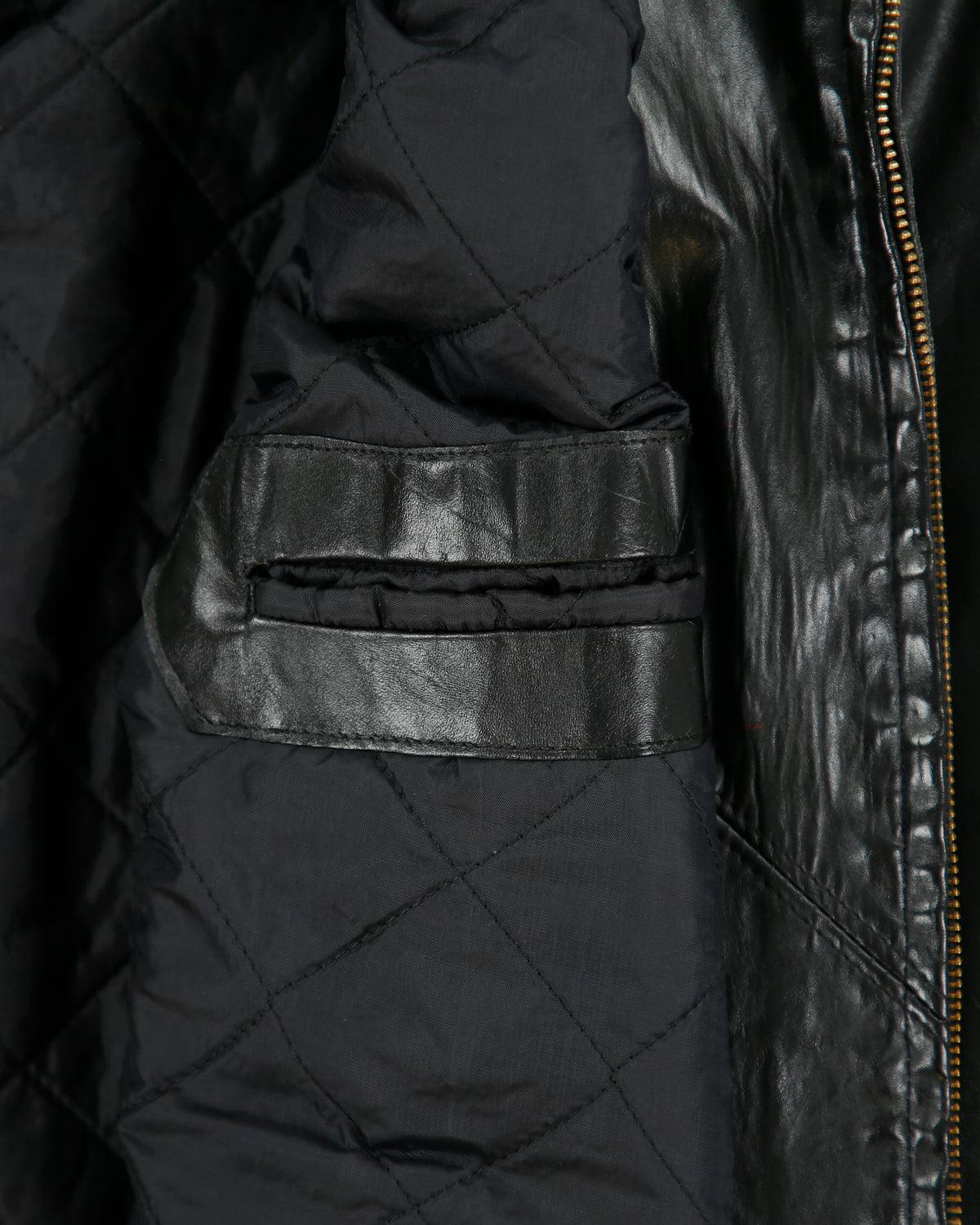 Vintage 1970s Marquis Of London Leather Quilt Lined Made In America Panelled Moto Biker Jacket - M