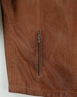 Vintage Y2K 00s Danier Mocha Patina Leather Cafe Racer Moto Jacket - L