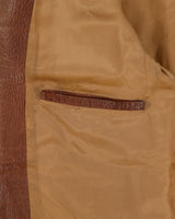 Vintage Y2K 00s Danier Mocha Patina Leather Cafe Racer Moto Jacket - L
