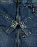 Vintage Y2K 00s G-Star Raw 96 Elwood Denim Patch Cafe Racer Moto Jacket - L