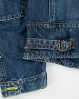 Vintage Y2K 00s G-Star Raw 96 Elwood Denim Patch Cafe Racer Moto Jacket - L