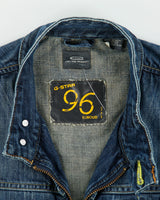 Vintage Y2K 00s G-Star Raw 96 Elwood Denim Patch Cafe Racer Moto Jacket - L